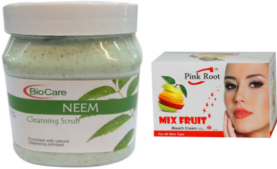 

Pink Root Mix Fruit Bleach 50g and Biocare Neem Scrub 500ml(Set of 2)