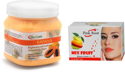 

Pink Root Mix Fruit Bleach 50g and Biocare Papaya Cream 500ml(Set of 2)