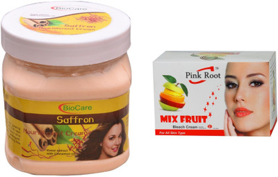 

Pink Root Mix Fruit Bleach 50g and Biocare Saffron Cream 500ml(Set of 2)