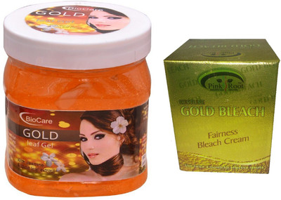 

Pink Root Gold Bleach 50g and Biocare Gold Leaf Gel 500ml(Set of 2)