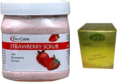

Pink Root Gold Bleach 50g and Biocare Strawberry Scrub 500ml(Set of 2)
