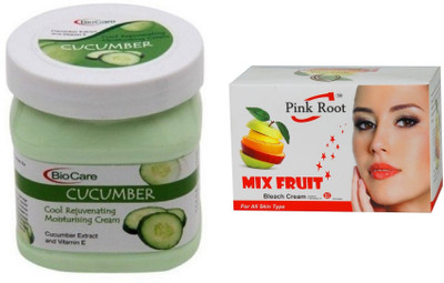 

Pink Root Mix Fruit Bleach 50g and Biocare Cucumber Cream 500ml(Set of 2)