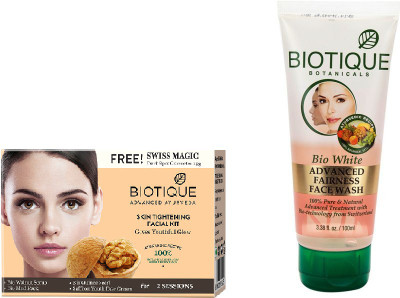 

BIOTIQUE BIO Bio Skin Tightening Facial Kit, Bio White Fairness Face Wash(Set of 2)