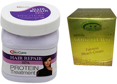

Pink Root Gold Bleach 50g and Biocare Hair Repair Spa 500ml(Set of 2)