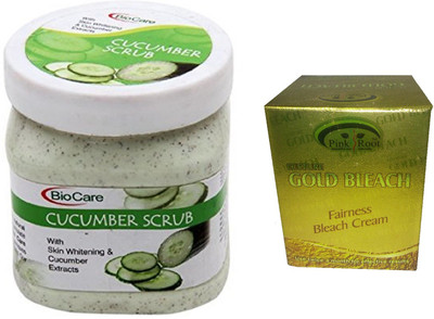 

Pink Root Gold Bleach 50g and Biocare Cucumber Scrub 500ml(Set of 2)