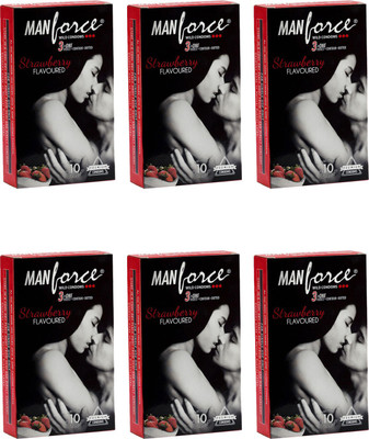 Manforce Strawberry Condom(Set of 6, 60S)