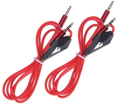 

ReTrack SET OF 2PC 3.5mm to 3.5mm AuXCable With Mic AUX Cable(Red)