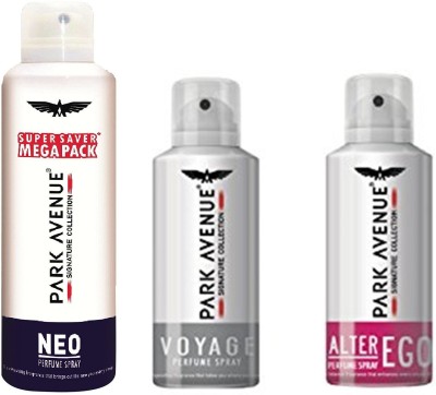 

Park Avenue Neo Super Saver Mega Pack 220ml With Voyage & Alter Ego 130ml Each Body Spray - For Men(480 ml, Pack of 3)