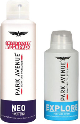 

Park Avenue Neo Super Saver Mega Pack 220ml With Explore 130ml Body Spray - For Men(350 ml, Pack of 2)