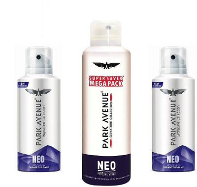 

Park Avenue 1 Neo Mega 220ml & 2 Neo 130 ml each (Pack of 3) Perfume Body Spray - For Men(367 ml, Pack of 3)
