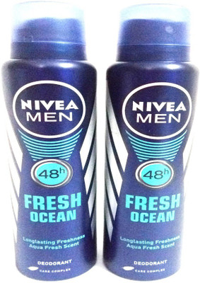 

Nivea FRESH OCEAN Deodorant Spray - For Men(300 ml, Pack of 2)