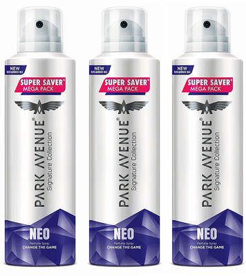 

Park Avenue Mega Neo (Pack of 3) 220 ml each Perfume Body Spray - For Men(660 ml, Pack of 3)