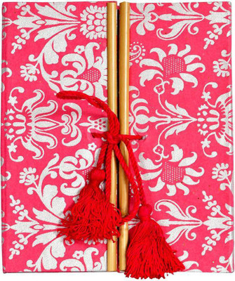 

MAKENSTYLECOLLECTION A5 Diary(Handcrafted Diary With Bamboo Lock, Red, Silver)