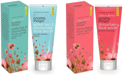 

Aroma Magic White Tea & Chamomile ,Strawberry Pack of 2 Face Wash(200 ml)