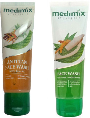 

MEDIMIX AYURVESIC FACE WASH 50 ML WITH 6 ESNTIAL HERBS FOR PIMPLE FREE SOFT & GLOWING SKIN +1 AYURVEDIC ANTITAN FACE WASH 50 ML WITH TANAKA Face Wash(100 g)