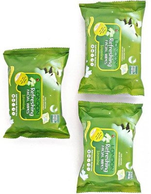 London Refreshing Jasmin Wipes (Pack of 3)(Pack of 75)