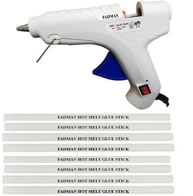 

FADMAN white Bny 40 Watt On Off Switch indicator and 8 glue sticks Standard Temperature Corded Glue Gun (11 mm) Standard Temperature Corded Glue Gun(11 mm)