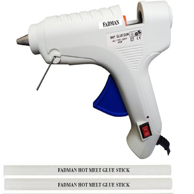 

FADMAN white Bny 40 Watt On Off Switch indicator and 2 glue sticks Standard Temperature Corded Glue Gun (11 mm) Standard Temperature Corded Glue Gun(11 mm)