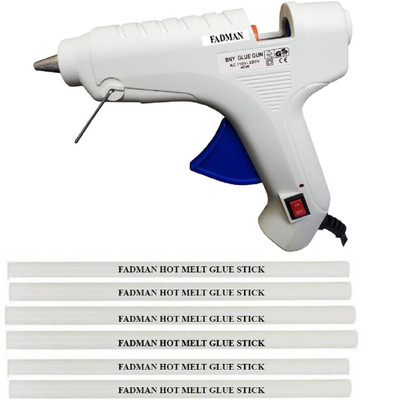 

FADMAN white Bny 40 Watt On Off Switch indicator and 6 glue sticks Standard Temperature Corded Glue Gun (11 mm) Standard Temperature Corded Glue Gun(11 mm)