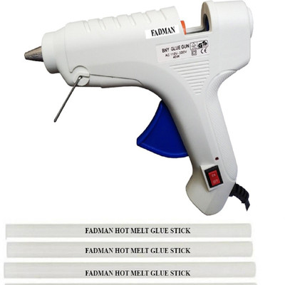 

FADMAN white Bny 40 Watt On Off Switch indicator and 3 glue sticks Standard Temperature Corded Glue Gun (11 mm) Standard Temperature Corded Glue Gun(11 mm)