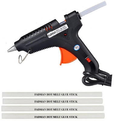

FADMAN BLACK 80 Watt Hot Melt Glue Gun With On Off Switch and Indicator Free 4 Glue sticks Standard Temperature Corded Glue Gun (11 mm) Standard Temperature Corded Glue Gun(11 mm)