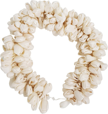 

Fully Reusable Flowers Hair Accessories Gajra Bun(White)