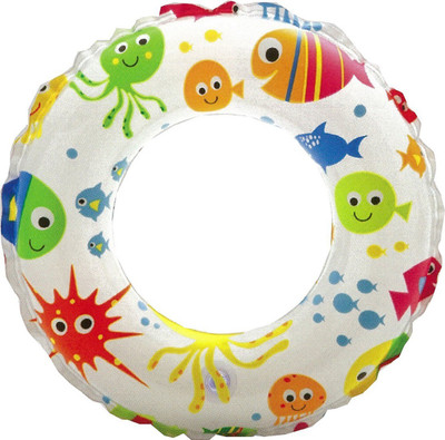 

skky bell Fish Print Inflatable Swim Ring - Blow Up Floating Tube Raft Tube for Swimming Pool Beach for Age 3-10 years - 61cm(printed may change) Inflatable Pool(Multicolor)