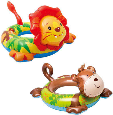 

MEGAEMART Lion and Monkey pool Ring for Kids Inflatable Pool Accessory(Multicolor)