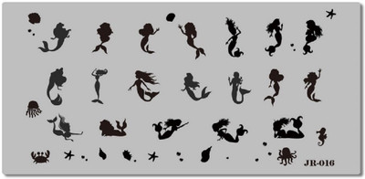 

Imported Stamping Template Rectangle Mermaid Sea Nail Art Image Plate(Silver)