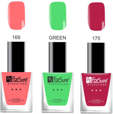 

Forsure Signature Matte Nail Polish Orange, Green, Pink(Pack of 3)
