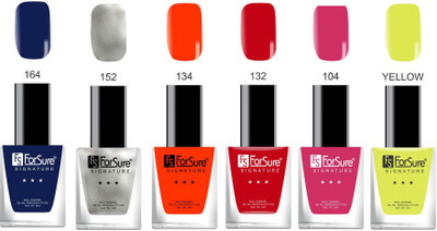 

Forsure Signature Matte Nail Polish Blue Silver, Red Maroon, Pink, Yellow(Pack of 6)