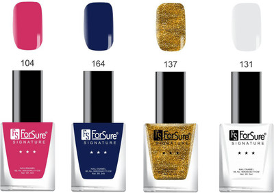 

Forsure Signature Matte Nail Polish Pink, Blue, Golden, White(Pack of 4)