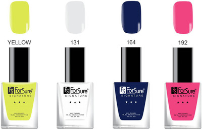 

Forsure Signature Matte Nail Polish Yellow, White, Blue, Pink(Pack of 4)