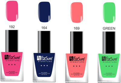 

Forsure Signature Matte Nail Polish Pink, Blue, Ligjht Orange, Green(Pack of 4)