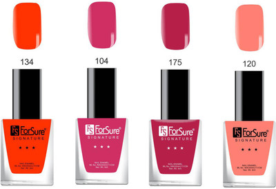 

Forsure Signature Matte Nail Polish Red, Pink, Dark Pink, Light Orange(Pack of 4)