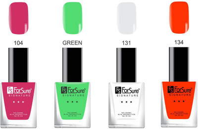

Forsure Signature Matte Nail Polish Pink, Green, White, Red(Pack of 4)