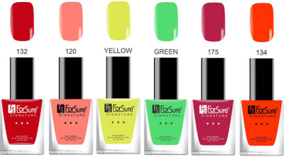 

Forsure Signature Matte Nail Polish Red Orange, Yellow, Green Pink, Red(Pack of 6)