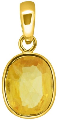 TEJVIJ AND SONS 8.25 ratti pukhraj pendent pandhatu with gold plated for men & women… Gold-plated Sapphire Metal Pendant