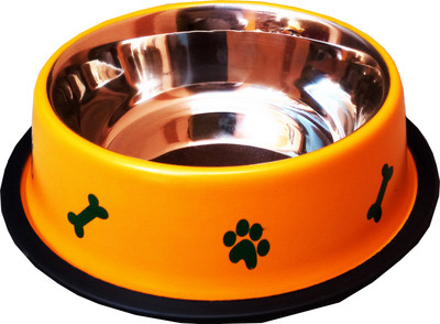 

Petshop7 Stylish - Regular Anti Skid Dog Food Bowl / Dog Bowl (950ML, Yellow) (Medium Round Stainless Steel Pet Bowl(1600 ml Yellow)