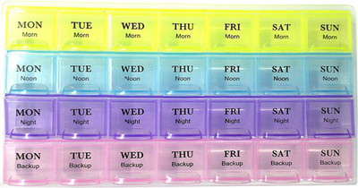 

BBG 30-day Pill/Medicine Box Organizer (BBG PILL BOX 4 LINES) Pill Box(Multicolor)