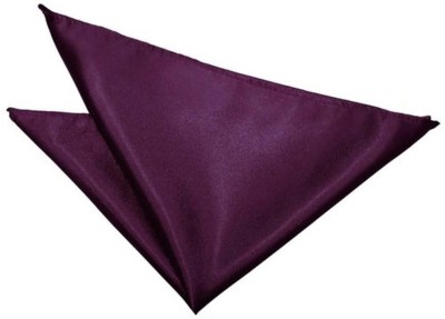 Qtsy Dark Purple Color Satin Solid Satin Blend Pocket Square