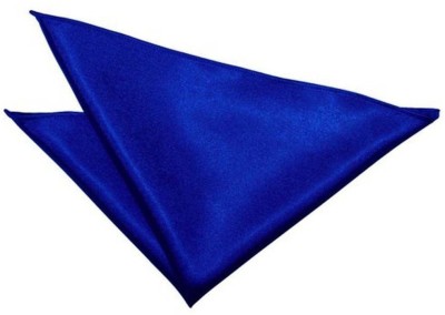 Qtsy Royal Blue Satin Solid Satin Blend Pocket Square