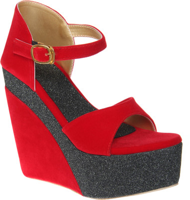London Steps Women Red Wedges Flipkart