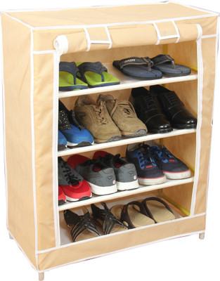 

Novatic Plastic Collapsible Shoe Stand(Beige, 4 Shelves)