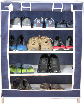 

Novatic Metal Collapsible Shoe Stand(Blue, 4 Shelves)