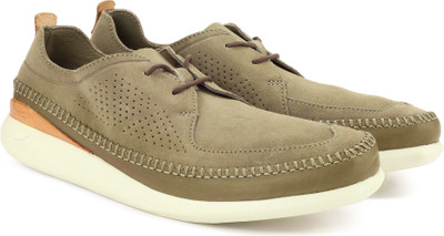 

Clarks Pitman Free Khaki Suede Boat Shoes For Men(Olive, Orange