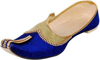 

Jodhana Men's Blue Wedding & Sherwani Jutis For Men(Blue, Gold
