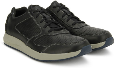 

Clarks Sirtis Mix Black Leather Casuals For Men(Black