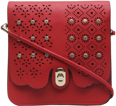 

Shopharp Women Casual Red Polyester Sling Bag