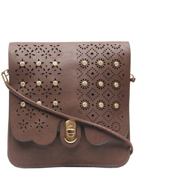 

Shopharp Women Casual Brown Polyester Sling Bag